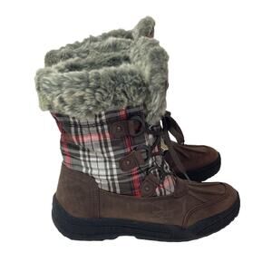 Ara Brown and Plaid Winter Boots